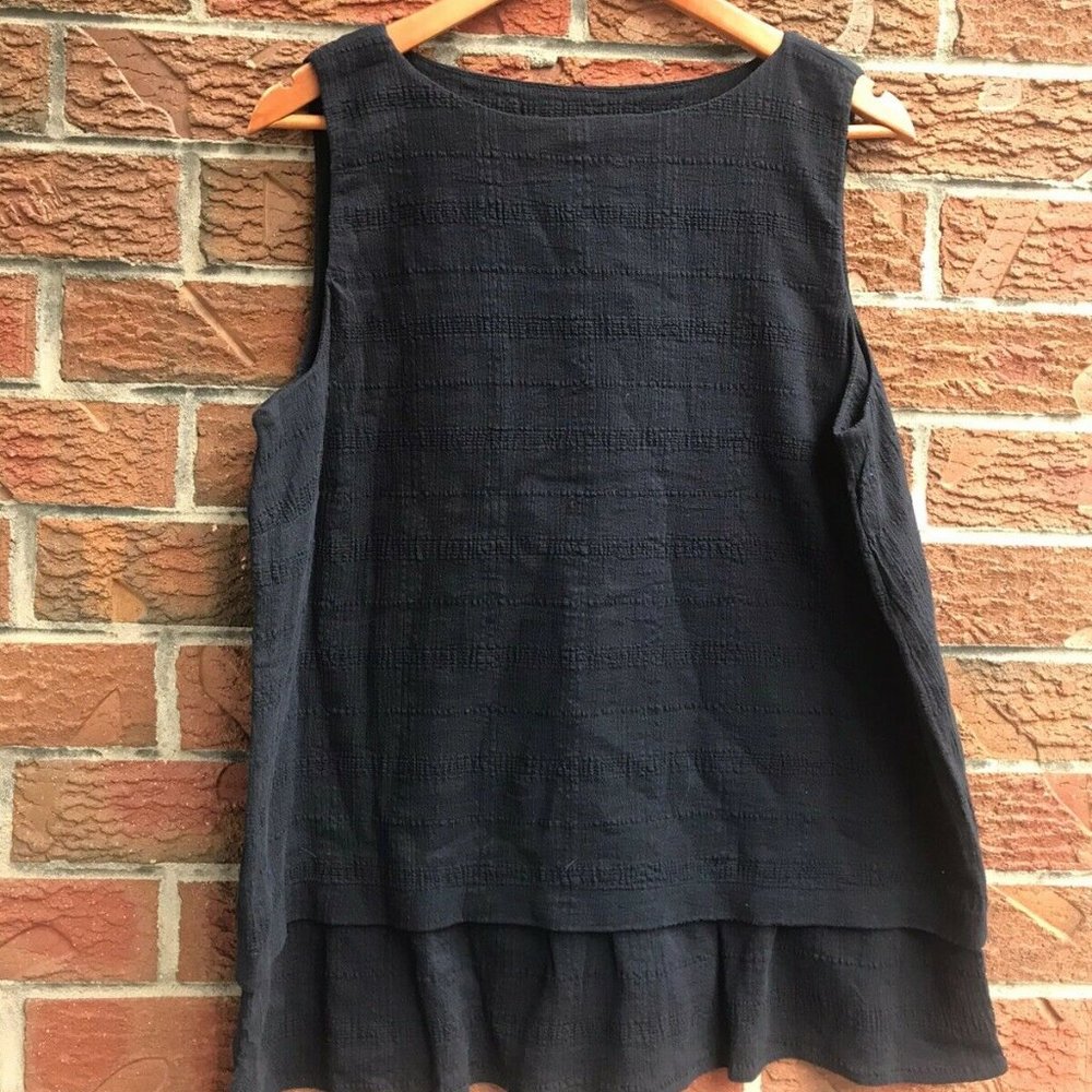 Navy Blue J. Jill Textured Sleeveless Top (NWT) - Picture 1 of 5